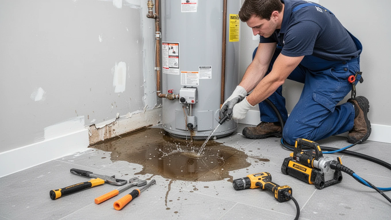 Water Heater Leak Cleanup