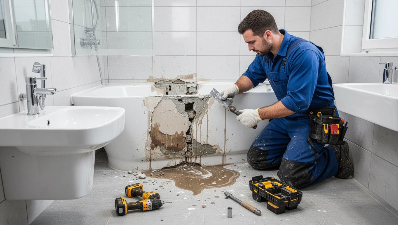 Bathroom Water Damage Repair